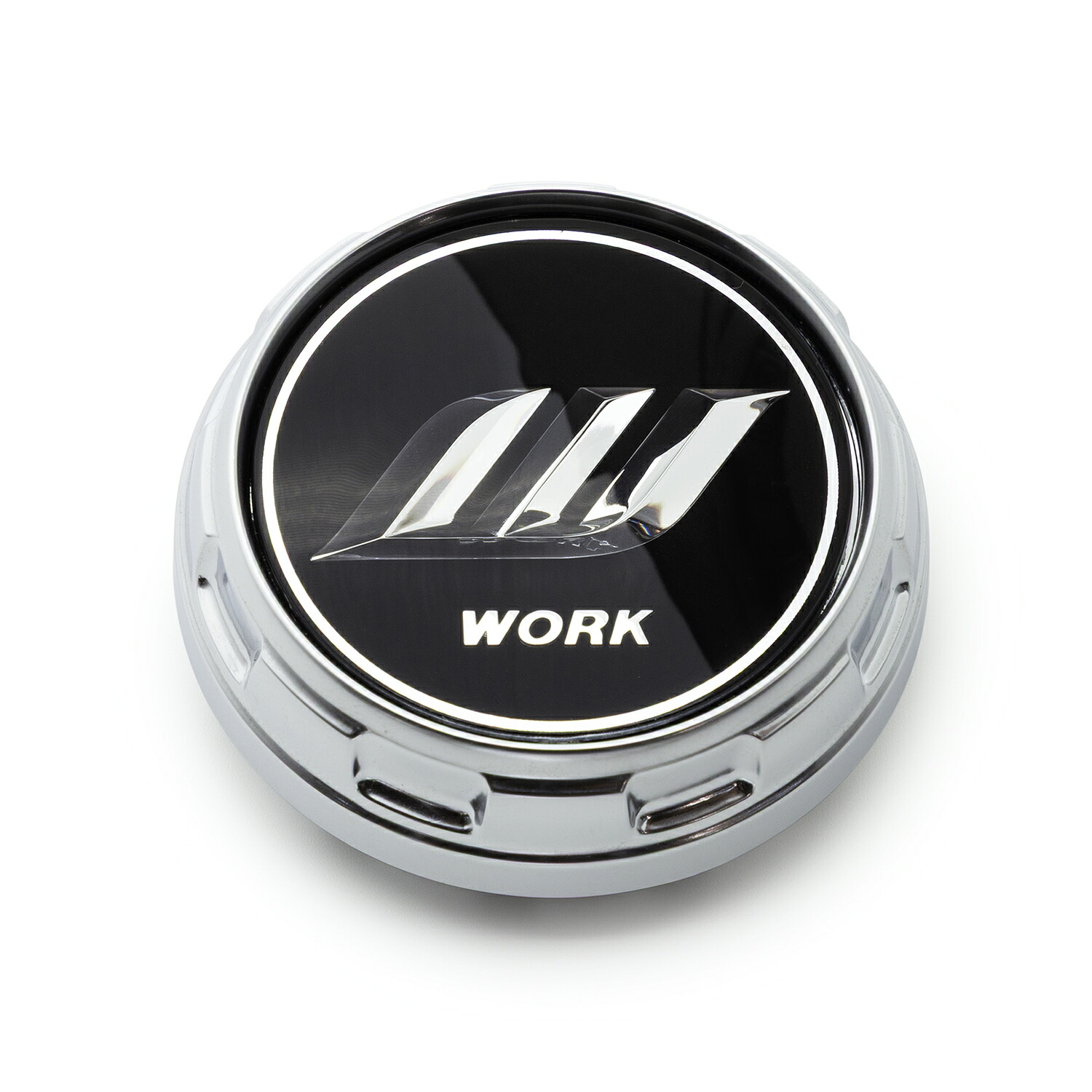WORK センターキャップ 4枚 Wエンブレム HIGH TYPE ブラック 120265｜タイヤ・ホイール専門店　ミクスト