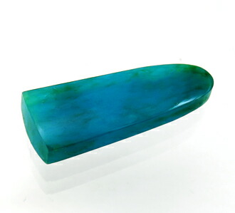4067 上級品 レアストーン 裸石 ルース ジェムシリカ 3.32ct 鮮やかな青緑 半透明 Ray Mine アリゾナ産 瑞浪鉱物展示館