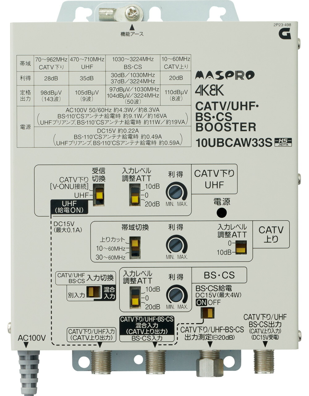 Amazon.co.jp: マスプロ 4K・8K衛星放送(3224MHz)対応 UHF・BS