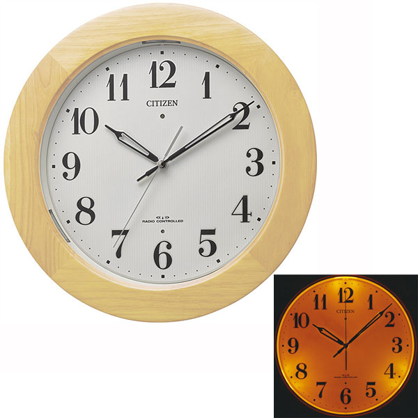 楽天市場】シチズン CITIZEN 電波時計 壁掛け時計 夜 光る 全面 蓄光