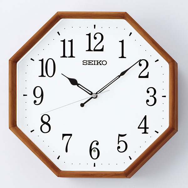 セイコー SEIKO 暗くなると秒針を止め 音がしない 壁掛け時計 茶木地 KX263B 電波時計 文字入れ対応、有料 取り寄せ品「sw-ka」 11,550円