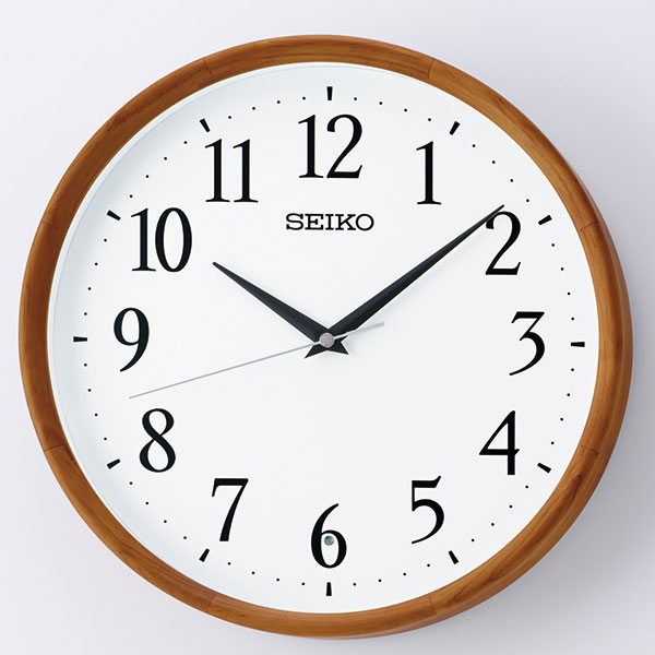 セイコー SEIKO 暗くなると秒針を止め 音がしない 壁掛け時計 茶木地 KX264B 電波時計 文字入れ対応、有料 取り寄せ品｜森本時計店店