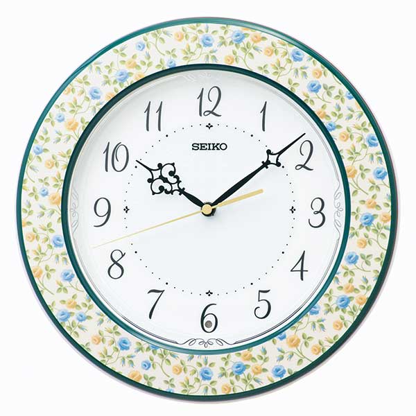 セイコー SEIKO 暗くなると秒針を止め 音がしない 壁掛け時計 花模様光沢 KX266Y 電波時計 文字入れ対応、有料 取り寄せ品「sw-ka」|森本時計店店