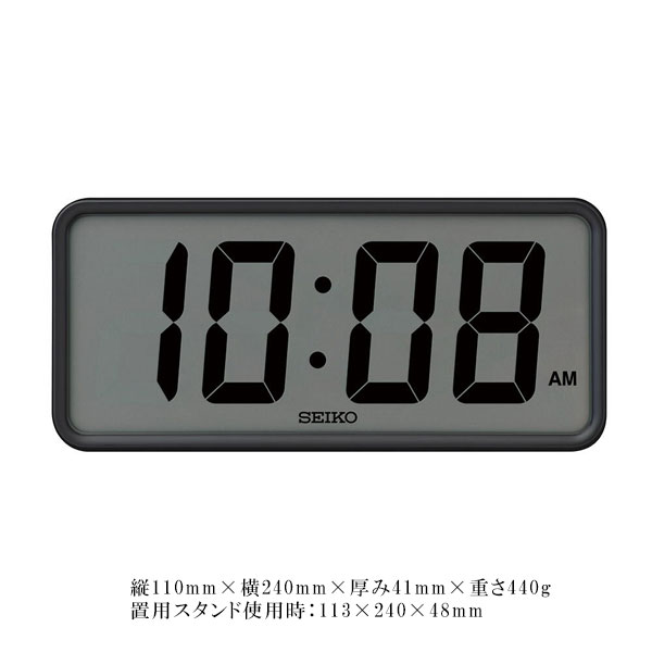 セイコー SEIKO 置き掛け兼用 デジタル クロック クオーツ時計 SQ821K 電波時計ではありません 名入れ文字書き不可 取り寄せ品｜森本時計店店