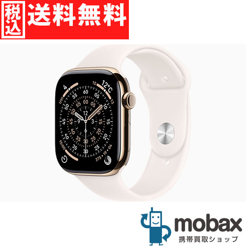 ◆尖んがりUP◆※価値づける〇【新品未開封品（未当て嵌める）】 SoftBank Apple Watch Series 11 GPS + Cellular青写真 46粍 MFD54J/A [ゴールドチタニウムケースとライトブラッシュスポーツバンド S/M ] 2025年版