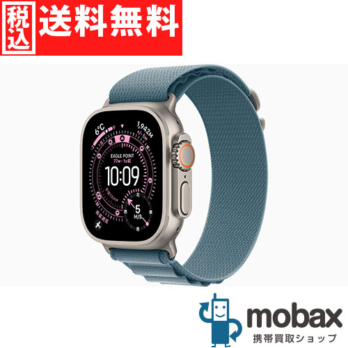 ◆尖んがりUP◆【超美品】【中古】 Apple Watch Ultra 3 GPS + Cellularひな形 49粍 MEWP4J/A [ナチュラルチタニウムケースとライトブルーアルパインループ - L ] 2025年版