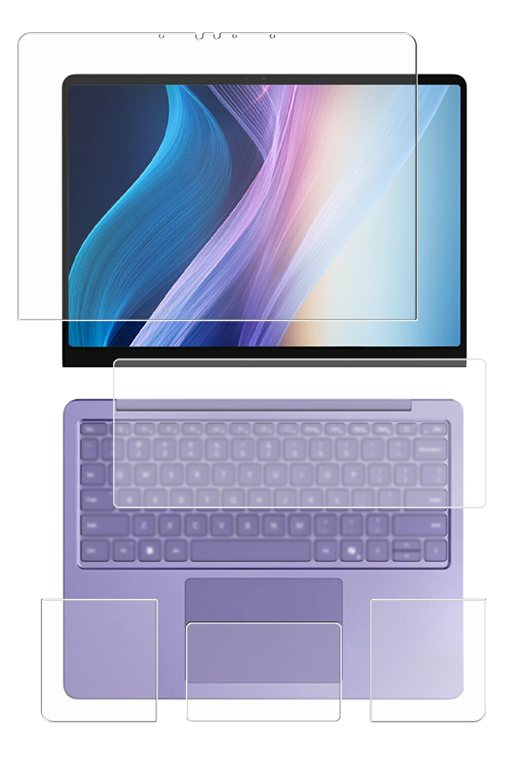 [4点セット(画面+パームレスト+タッチパッド+キーボードカバー)] Microsoft Surface Laptop 13インチ 2025年モデル 用 [N35] AR/マット ハイブリッド 高機能 反射低減 保護フィルム ★ 4,584円