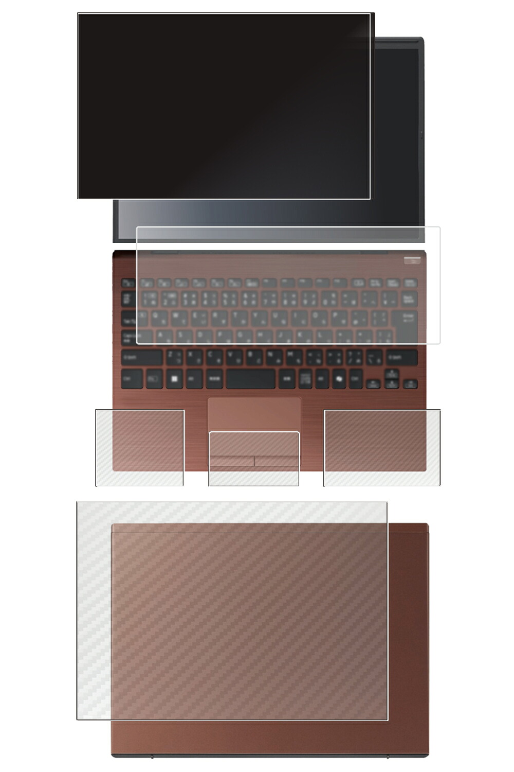 【5点仕掛ける(画面+天板+パームレスト+触れ合うパッド+鍵盤押しかぶせる)】VAIO S13 VJS136 / Pro PG VJPG328 2025年3月青写真 13.3型 用 [N30] 4way のぞき見押しとどめる 秘め事保護すること 液晶 保護すること 写真フィルム ＋ 炭素調 天板 保護すること写真フィルム ★