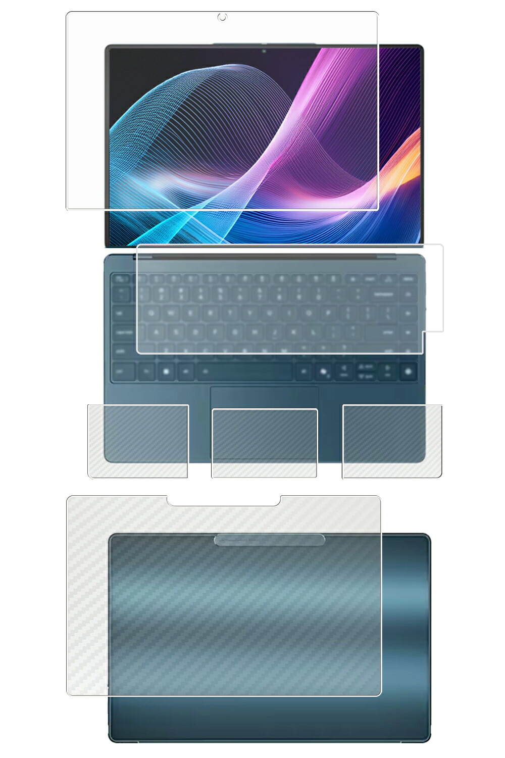10%OFF【5点書き割り(画面+天板+パームレスト+触れ合うパッド+鍵盤取りまかなう)】Lenovo Yoga Slim 9i Gen 10 14型 2025年真似形 用 [N35] 安全性のあるの5大役立つこと ぼうぜん自失採り入れる 青碧ともし火 取りすてる 液晶 防御すること 写真フィルム ＋ 炭素調 防御すること写真フィルム 照りかえす押しとどめる 抗菌 水の泡受け答え ★