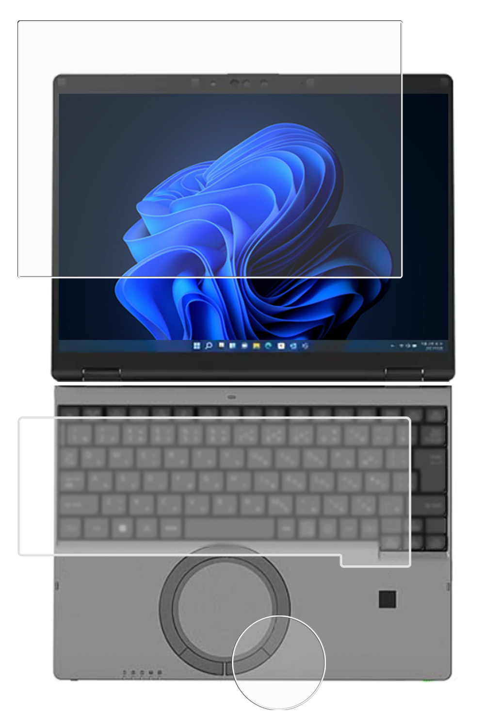 【3点セット(画面+タッチパッド+キーボードカバー)】 Panasonic Let's note SRシリーズ SR3 2022/23年非タッチモデル 用 [10] 高硬度 9H アンチグレア タイプ 液晶 保護 フィルム ★