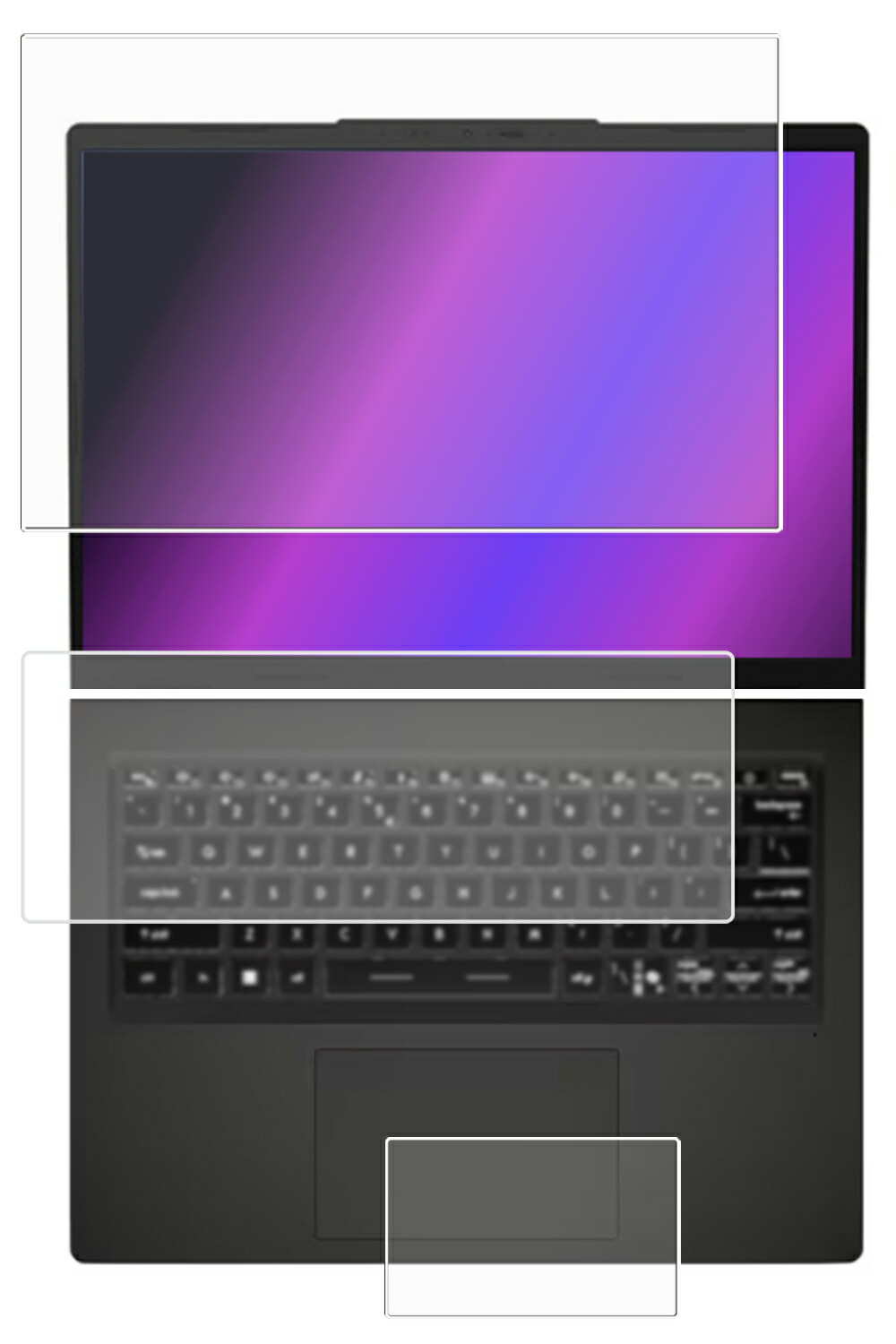 [3点セット(画面+タッチパッド+キーボードカバー)] MSI Venture A14 AI＋ A3HM 2025年モデル 用 [N35] 高硬度 9H アンチグレア タイプ 液晶 保護 フィルム ★