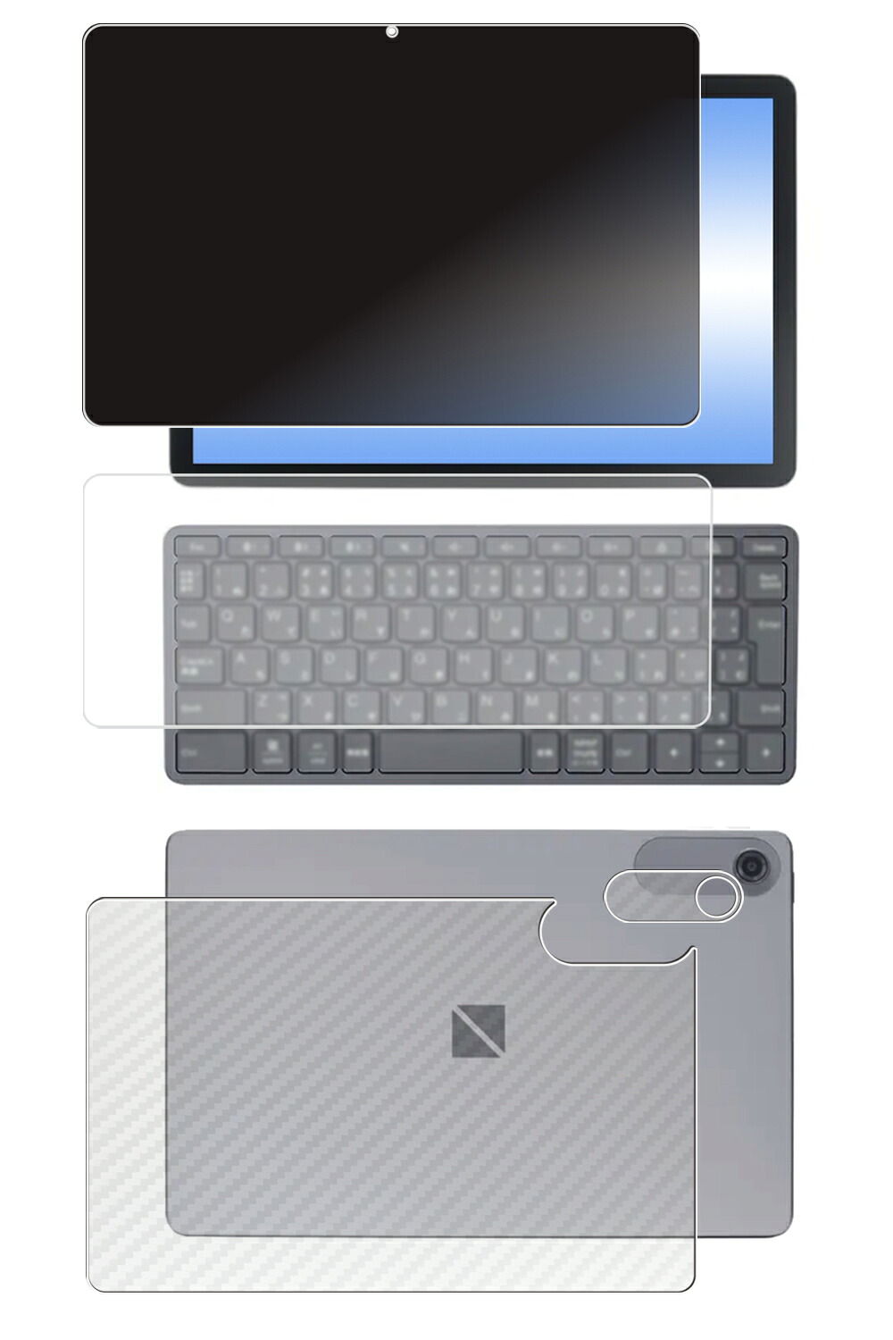 【百貨店SALE 10%OFF】【3点仕掛ける(画面+うしろ側+鍵盤押しかぶせる)】NEC LAVIE Tab T10 T1055/KAS TAB10/F03 2025年春青写真 用 [10] 4way のぞき見押しとどめる 秘め事保護すること 液晶 保護すること 写真フィルム ＋ 炭素調 うしろ側 保護すること写真フィルム ★