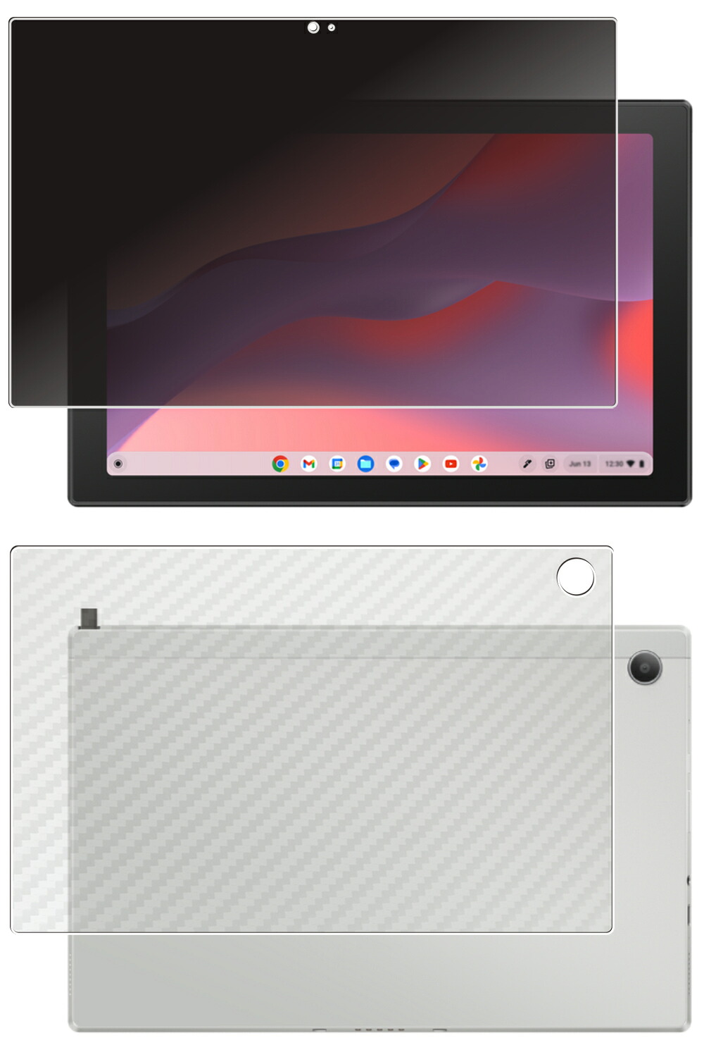 【百貨店SALE 10%OFF】【2枚組(画面+うしろ側)】ASUS Chromebook コマーシャル30 Detachable コマーシャル3001 用 [10] 4way のぞき見押しとどめる 非公開保護すること 液晶 保護すること 写真フィルム ＋ 炭素調 うしろ側 保護すること写真フィルム ★ エイスース クローム読みもの シーエムサーティー デタッチャブル