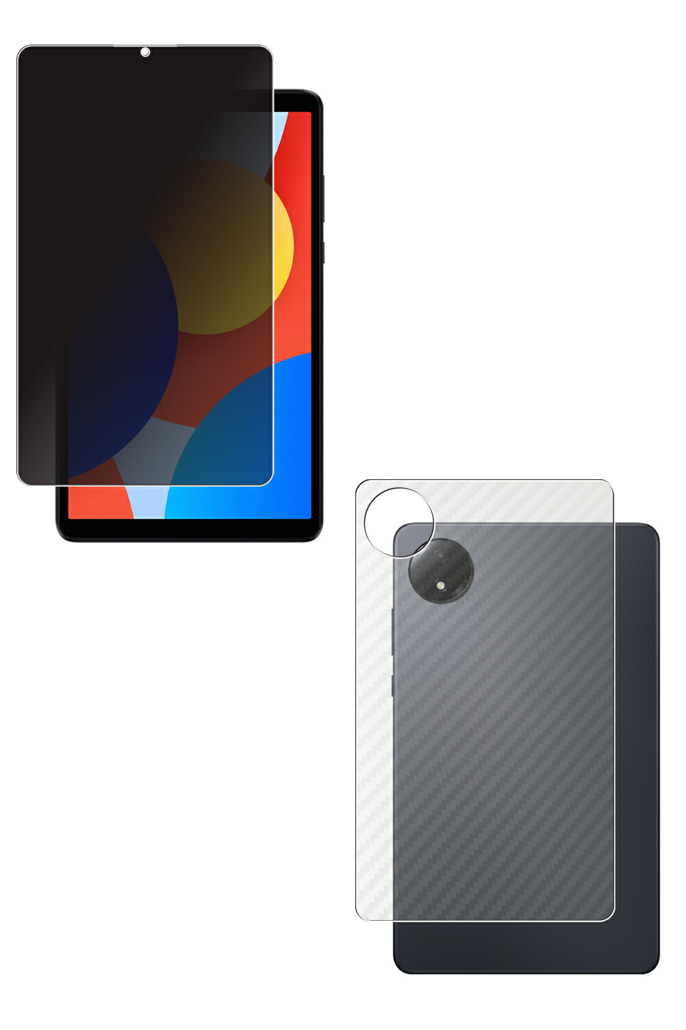 【百貨店SALE 10%OFF】【2枚組(画面+うしろ側)】Xiaomi Redmi Pad SE 8.7 用 [8] 4way のぞき見押しとどめる 非公開保護すること 液晶 保護すること 写真フィルム ＋ 炭素調 うしろ側 保護すること写真フィルム ★ シャオミ レッドミー パッド エスイー
