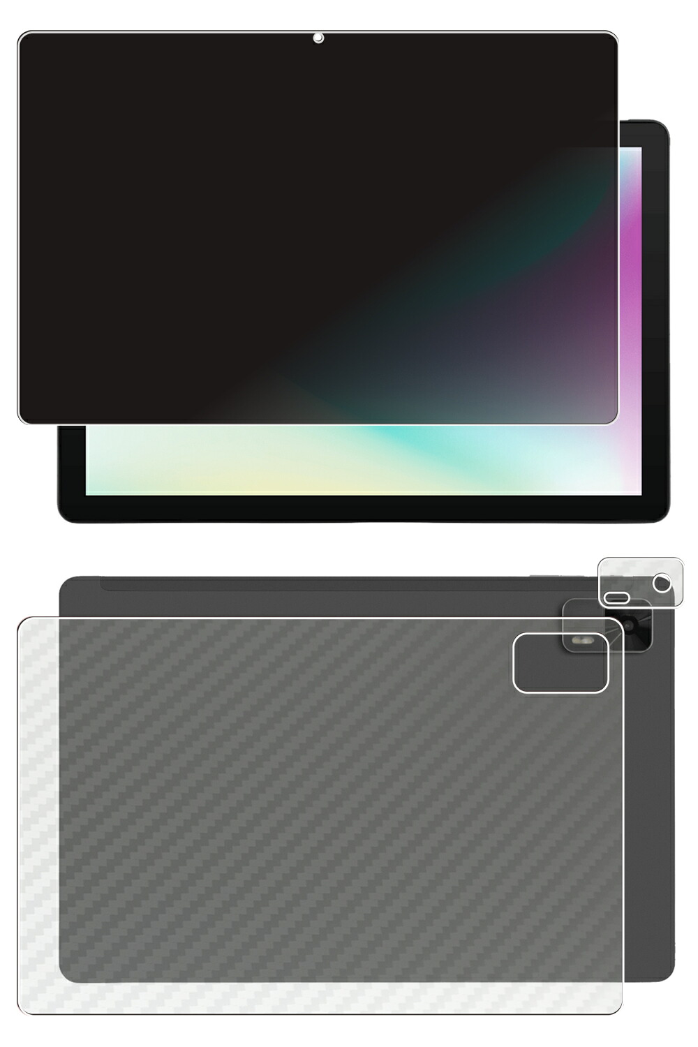 【百貨店SALE 10%OFF】【2枚組(画面+うしろ側)】aiwa tab AS10L JA5-TBA1011 用 [10] 4way のぞき見押しとどめる 非公開保護すること 液晶 保護すること 写真フィルム ＋ 炭素調 うしろ側 保護すること写真フィルム ★ アイワ 溜め桶