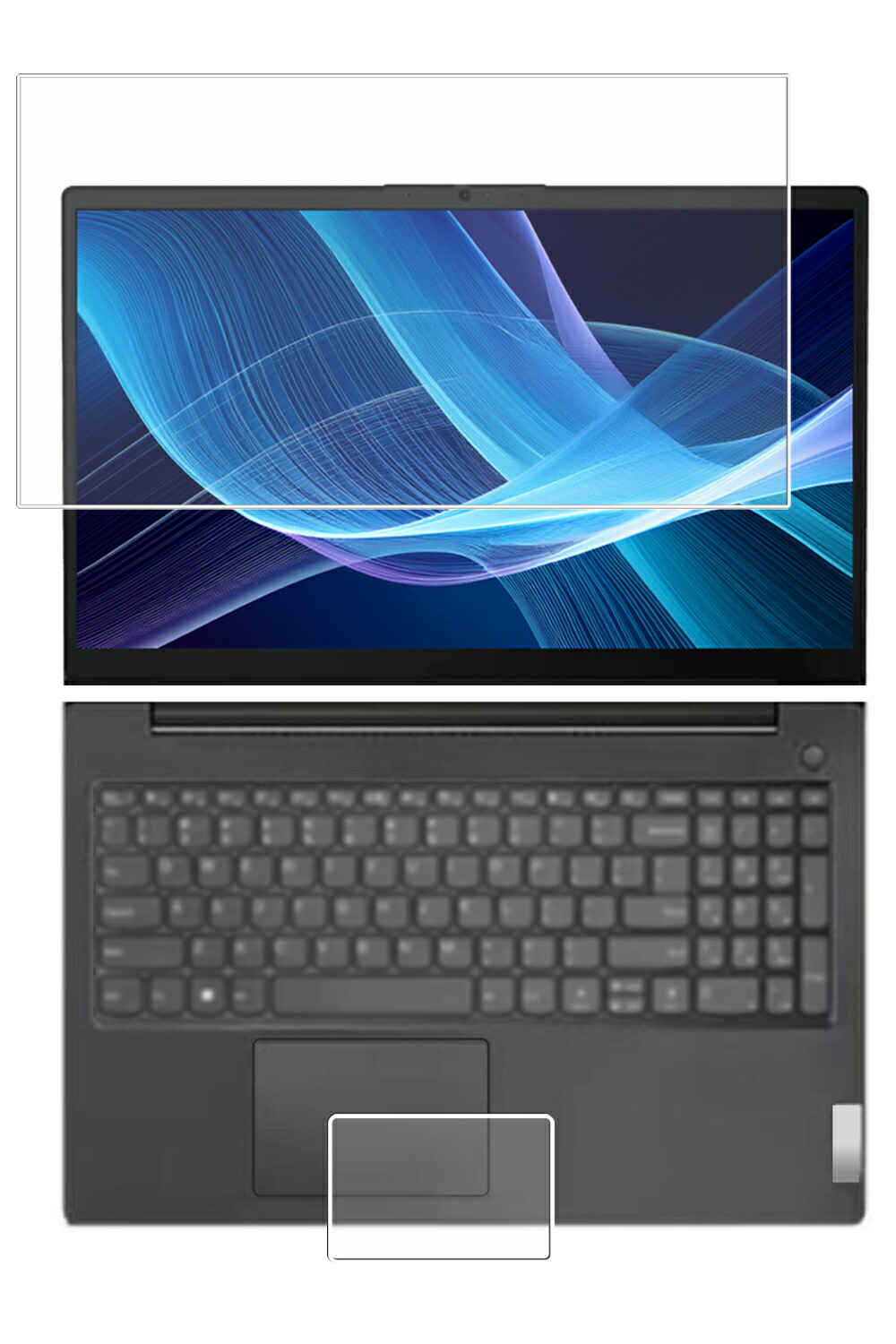 [2枚組(画面+タッチパッド)] Lenovo V15 Gen 4 15.6インチ 2023/25年モデル 用 [N40] 高硬度 9H アンチグレア タイプ 液晶 保護 フィルム ★ 強化 ガラスフィルム と同等の 高硬度9H レノボ ブイフィフティーン ジェン フォー