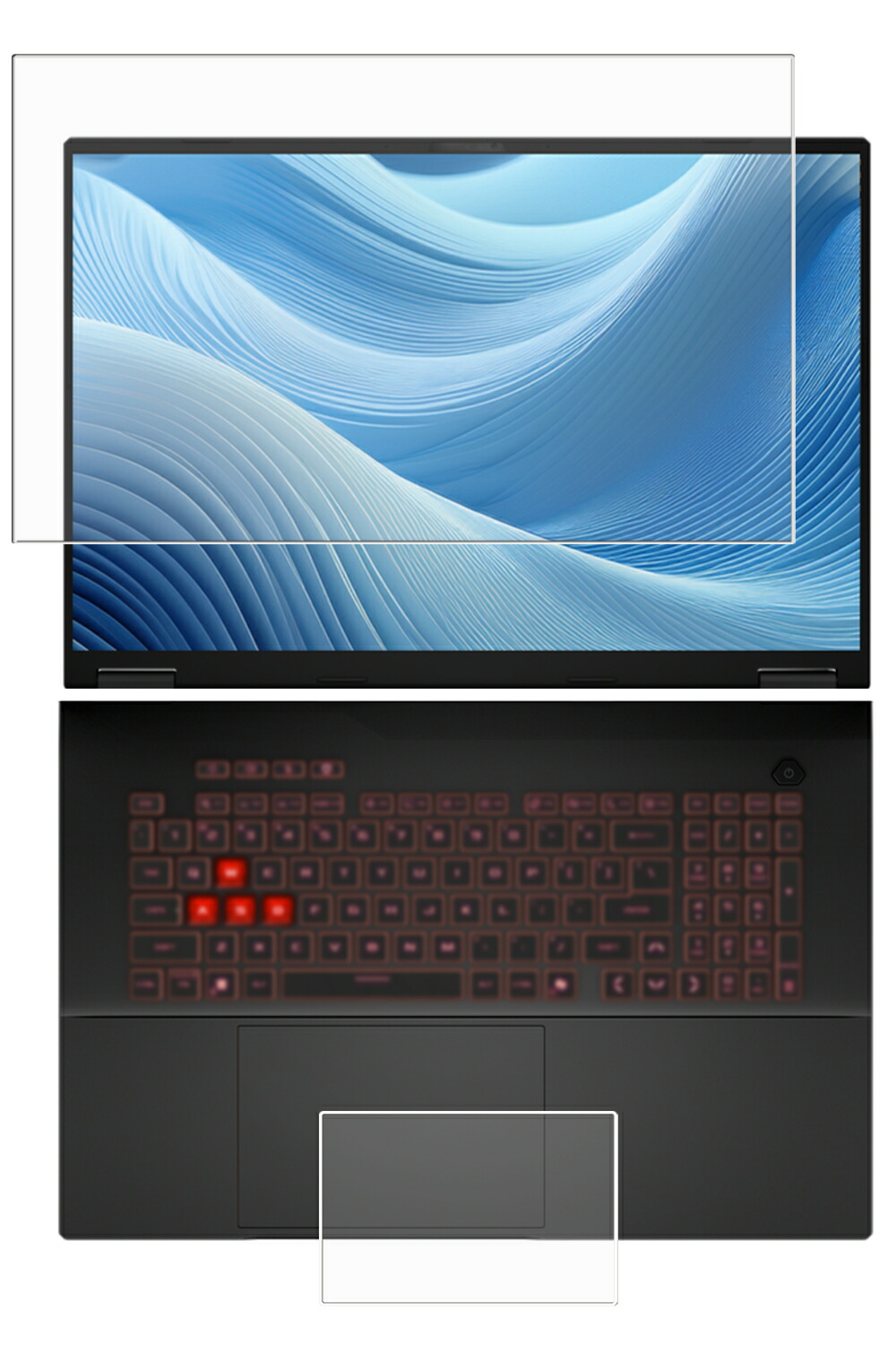 [2枚組(画面+タッチパッド)] ASUS TUF Gaming A18 (2025) FA808 用 [400-280] 高硬度 9H アンチグレア タイプ 液晶 保護 フィルム ★