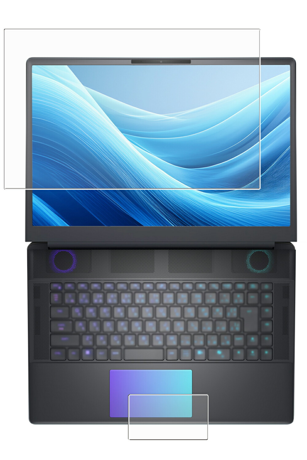 [2枚組(画面+タッチパッド)] Dell Alienware 16 Area-51 AA16250 2025年モデル 用 [N40] 高硬度 9H アンチグレア タイプ 液晶 保護 フィルム ★ 強化 ガラスフィルム と同等の 高硬度9H デル エイリアンウェア シックスティーン エリア