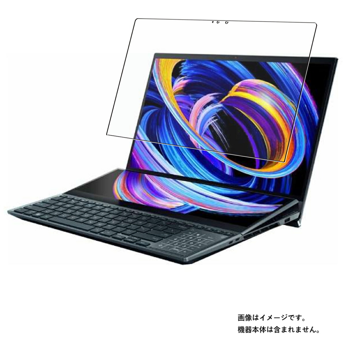 【2枚セット】ASUS Zenbook Pro Duo 15 OLED UX582 2022年モデル 用 [N40] 超撥水 すべすべ 抗菌 抗ウイルス クリア タイプ 液晶 保護 フィルム ★ エイスース ゼンブック プロ デュオ オーレッド