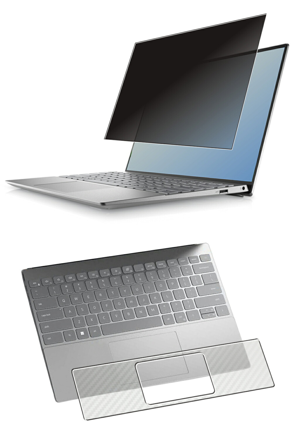 【2枚組(画面+パームレスト)】Dell Inspiron 13 5320 2022年モデル 用 [N35] 4way のぞき見防止 プライバシー保護 液晶 保護 フィルム ＋ カーボン調 保護フィルム ★ デル インスパイロン サーティーン｜モバイルマスター 7,258円