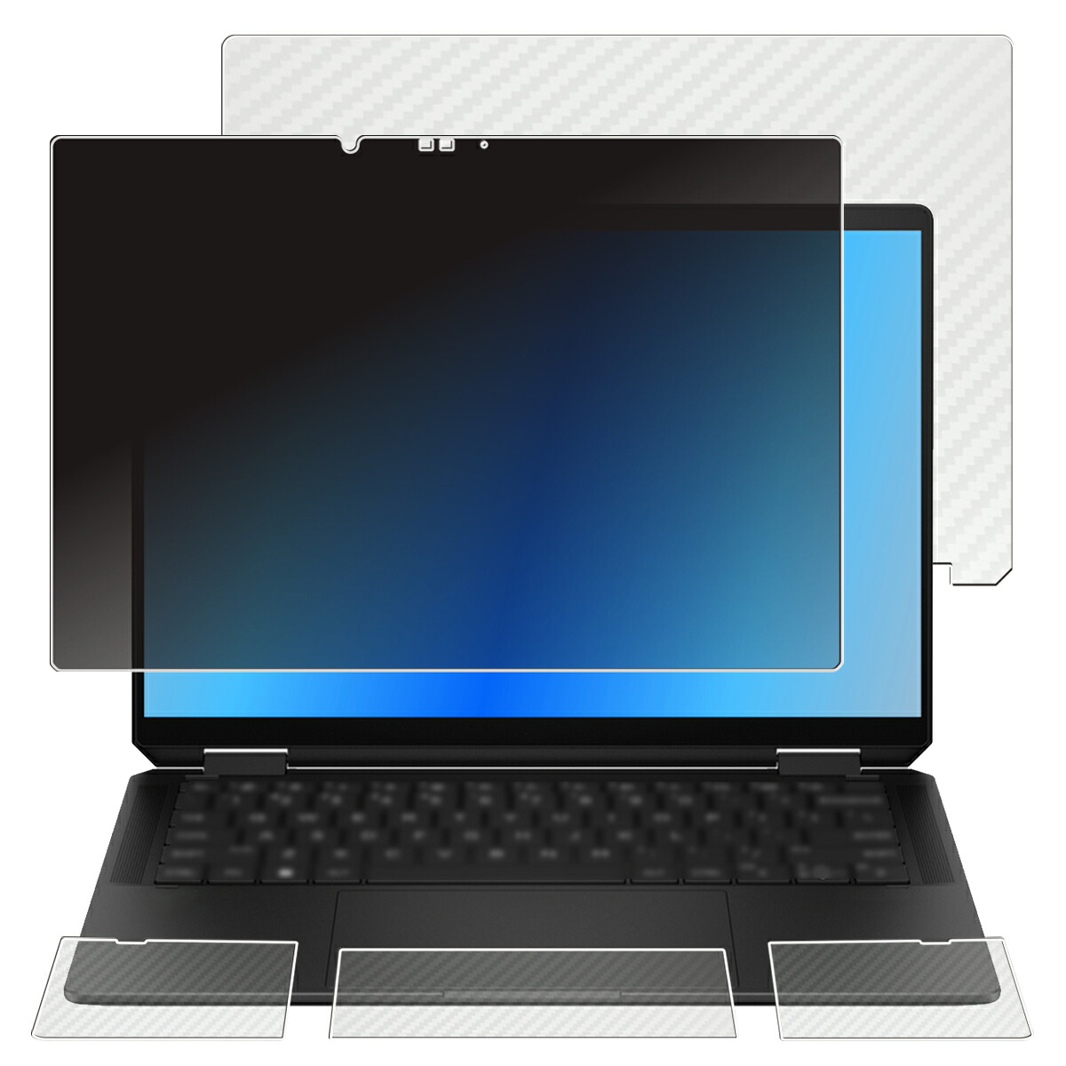 【百貨店SALE 10%OFF】【4点書き割り(画面+天板+パームレスト+手当たりパッド)】HP Spectre x360 14-eu 14-eu0000 2024年ひな形 用 [N35] 4way のぞき見押しとどめる 非公開保護すること 液晶 保護すること 写真フィルム ＋ 炭素調 保護すること写真フィルム ★
