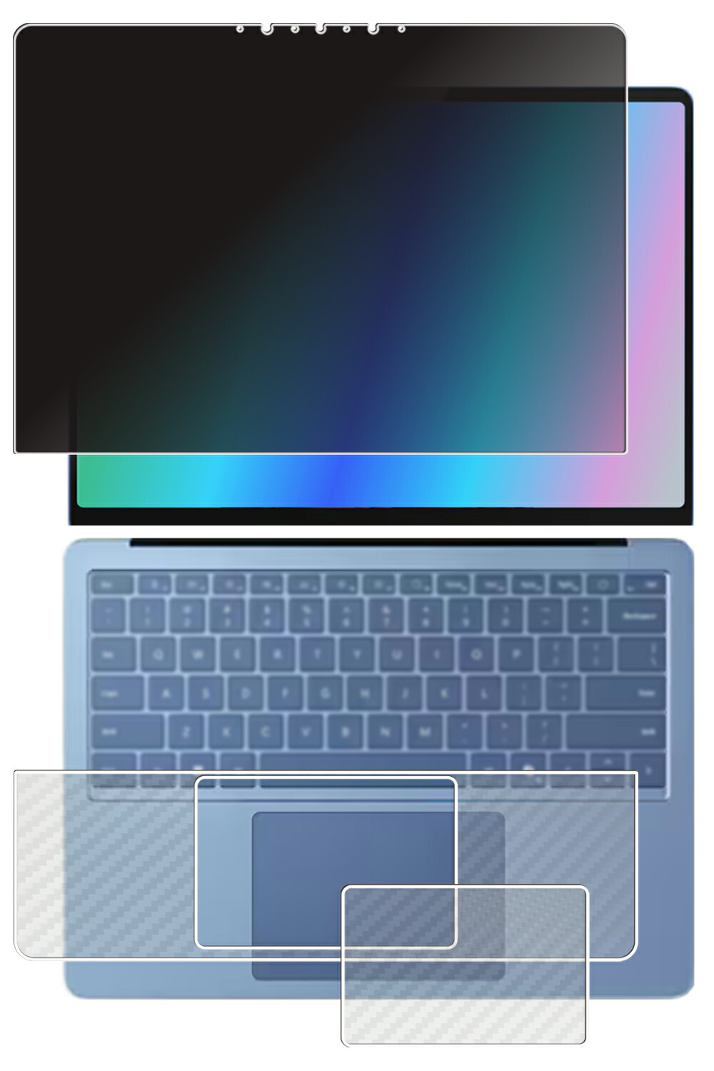 【百貨店SALE 10%OFF】【3点書き割り(画面+パームレスト+手当たりパッド)】Microsoft Surface Laptop 第7時人 Copilot+ パソコン 13.8in 用 [N35] 4way のぞき見押しとどめる 非公開保護すること 液晶 保護すること 写真フィルム ＋ 炭素調 保護すること写真フィルム ★