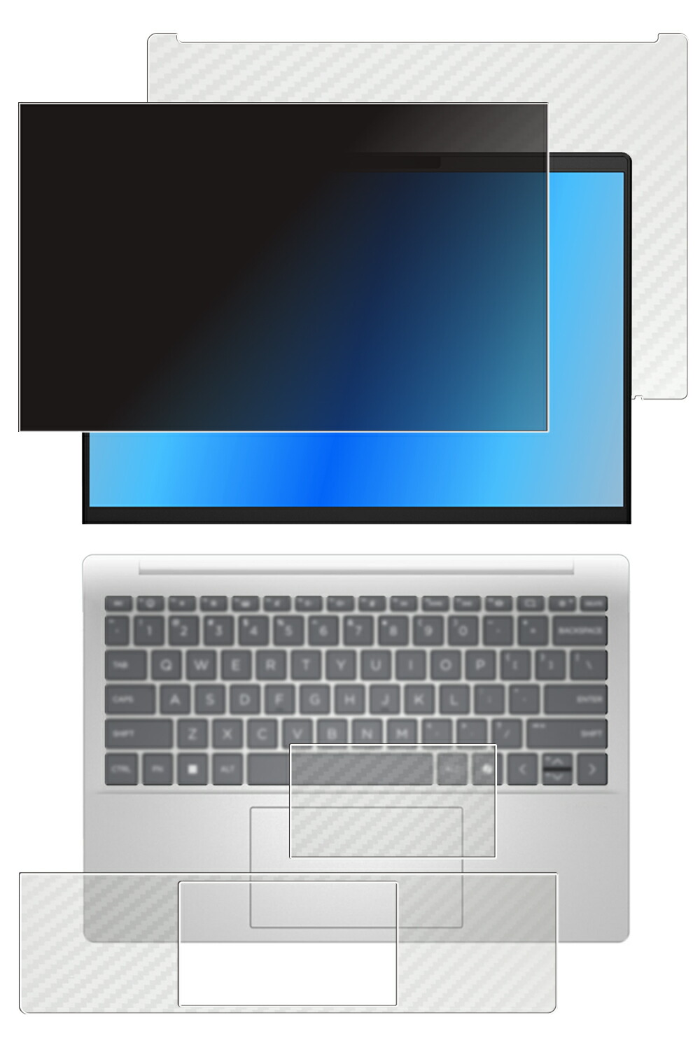 【百貨店SALE 10%OFF】【4点書き割り(画面+天板+パームレスト+触れ合うパッド)】HP Pavilion Aero 13-bg 13-bg0000 2024年真似形 用 [N30] 4way のぞき見押しとどめる 秘め事防御すること 液晶 防御すること 写真フィルム ＋ 炭素調 防御すること写真フィルム ★