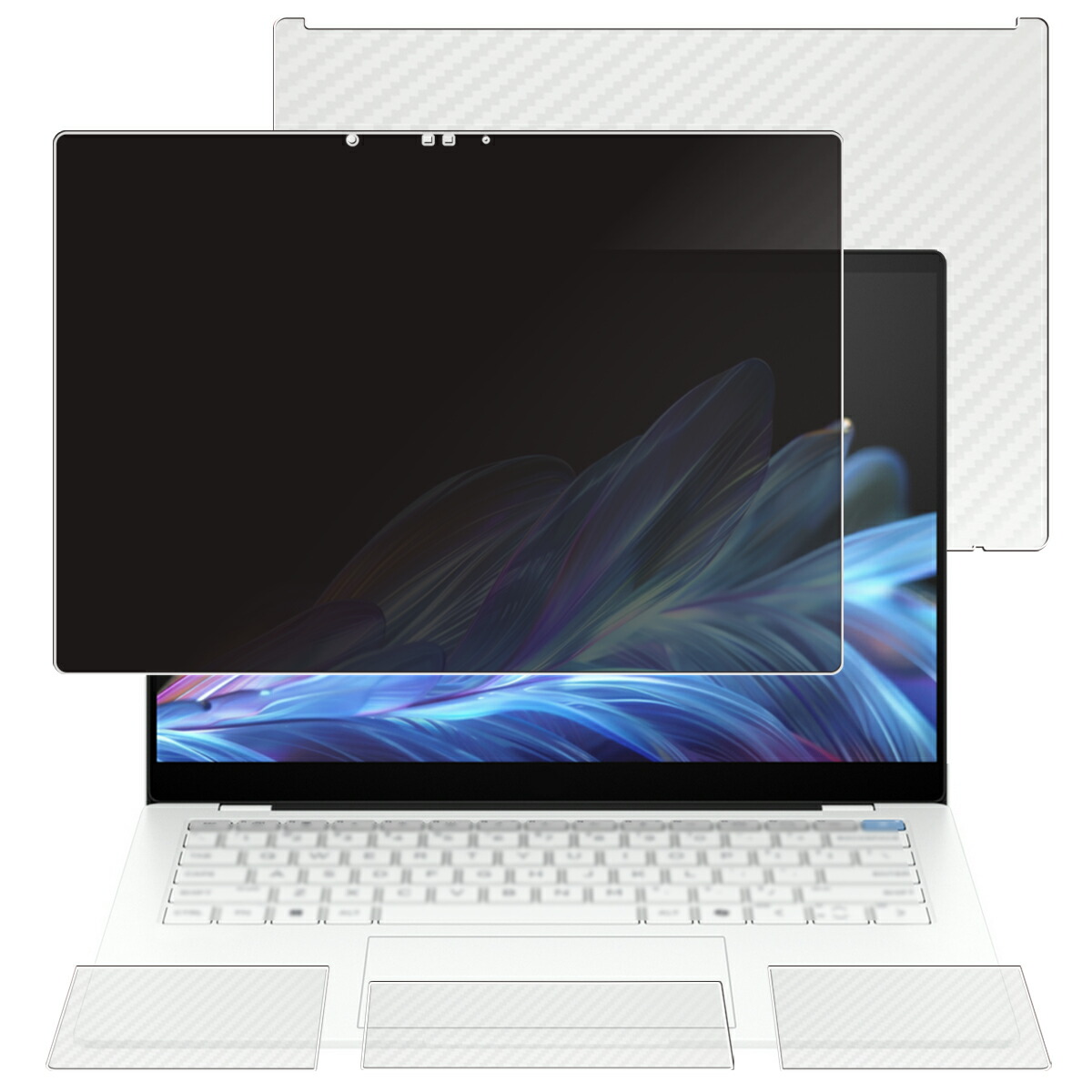 【4点セット(画面+天板+パームレスト+タッチパッド)】HP OmniBook X 14-fe 14-fe0000 / 14-fe1000 2024年モデル 用 [N35] 4way のぞき見防止 プライバシー保護 液晶 保護 フィルム ＋ カーボン調 保護フィルム ★ 9,436円