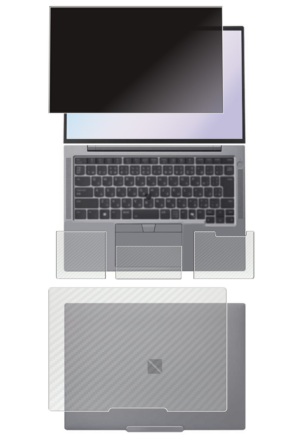 【百貨店SALE 10%OFF】【4点書き割り(画面+天板+パームレスト+手当たりパッド)】NEC LAVIE NEXTREME / LAVIE Direct NEXTREME 2024年秋冬ひな形 用 [N35] 4way のぞき見押しとどめる 非公開保護すること 液晶 保護すること 写真フィルム ＋ 炭素調 保護すること写真フィルム ★
