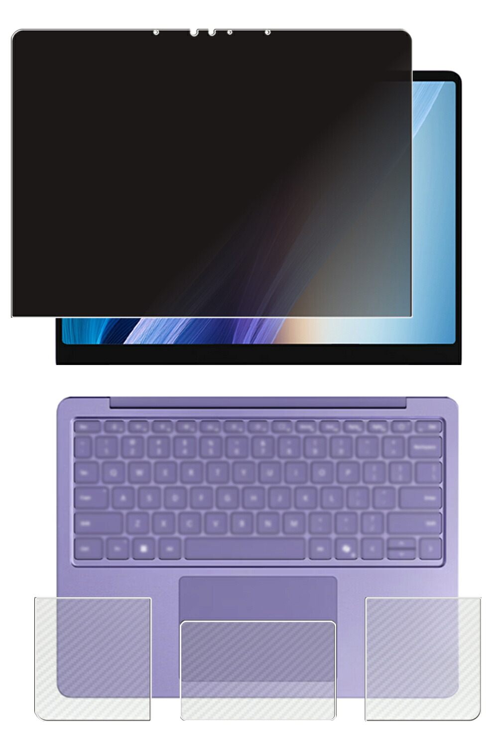 【百貨店SALE 10%OFF】【3点書き割り(画面+パームレスト+手当たりパッド)】Microsoft Surface Laptop 13in 2025年ひな形 用 [N35] 4way のぞき見押しとどめる 非公開保護すること 液晶 保護すること 写真フィルム ＋ 炭素調 保護すること写真フィルム ★