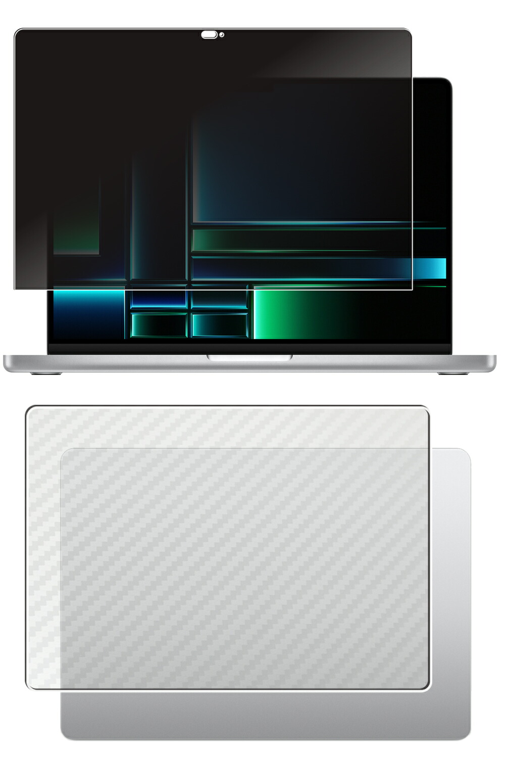 【百貨店SALE 10%OFF】【2枚組(画面+天板)】MacBook Pro 14in 2023 M2 用 [N35] 4way のぞき見押しとどめる 秘め事保護すること 液晶 保護すること 写真フィルム ＋ 炭素調 天板 保護すること写真フィルム ★ アップル マック読みもの 労働者階級 フォーティーン