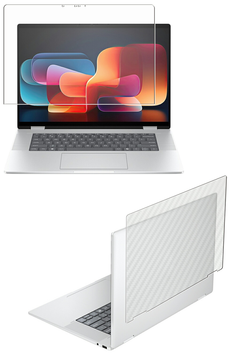 【百貨店SALE 10%OFF】【2枚組(画面+天板)】HP Envy x360 16-ac 16-ac0000 2024年ひな形 用 [400-280] 高硬度 9H ブルーライトカット せつ然たる 液晶 保護すること 写真フィルム ＋ 炭素調 天板 保護すること写真フィルム ★ 強化因子 硝子写真フィルム と負けず劣らずの 高硬度9H 写真フィルム エンヴィ