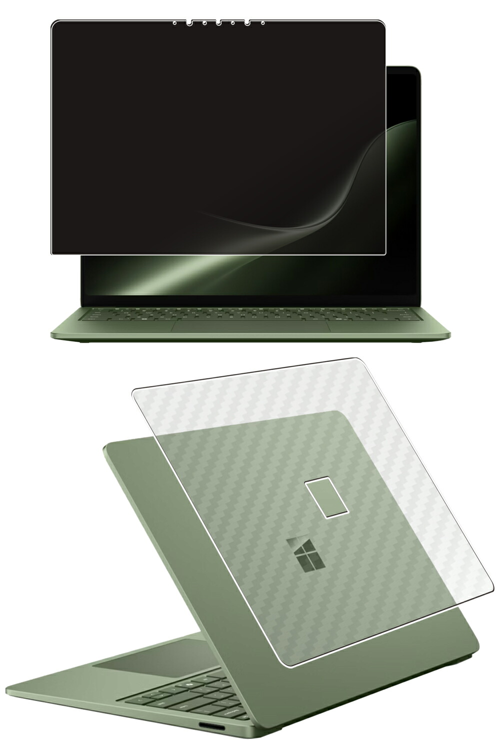 【2枚組(画面+天板)】Microsoft Surface Laptop 第7世代 Copilot+ PC 13.8インチ 用 [N35] 4way のぞき見防止 プライバシー保護 液晶 保護 フィルム ＋ カーボン調 天板 保護フィルム ★ マイクロソフト サーフェス ラップトップ コパイロット プラス ピーシー｜モバイルマスター