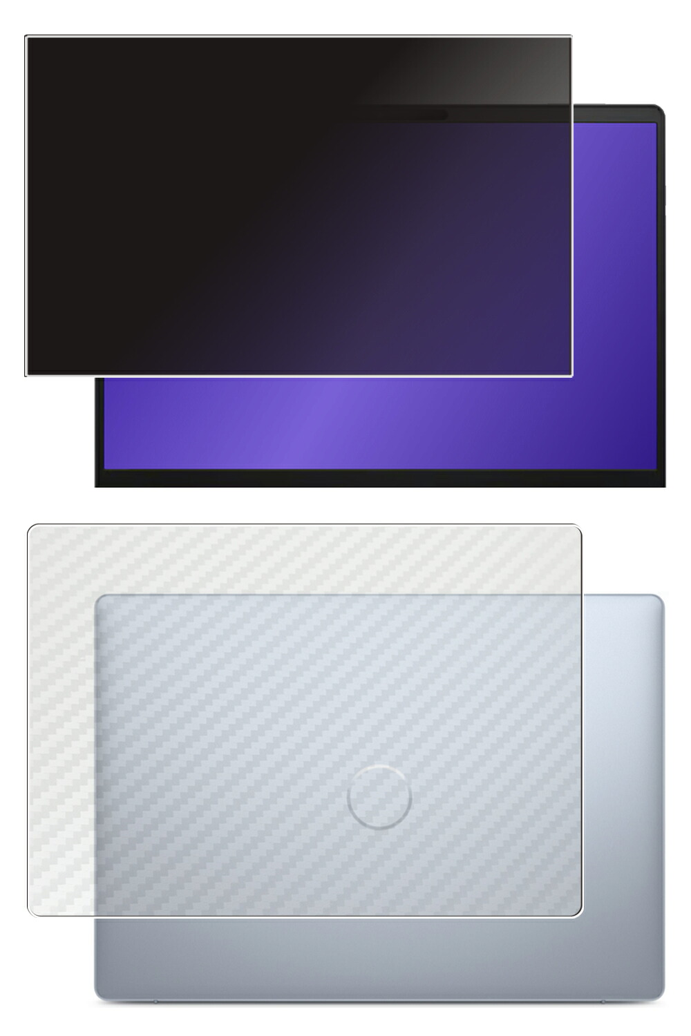 【百貨店SALE 10%OFF】【2枚組(画面+天板)】Dell Inspiron 14 Plus 7441 Copilot+ パソコン 2024年青写真 用 [N35] 4way のぞき見押しとどめる 秘め事保護すること 液晶 保護すること 写真フィルム ＋ 炭素調 天板 保護すること写真フィルム ★