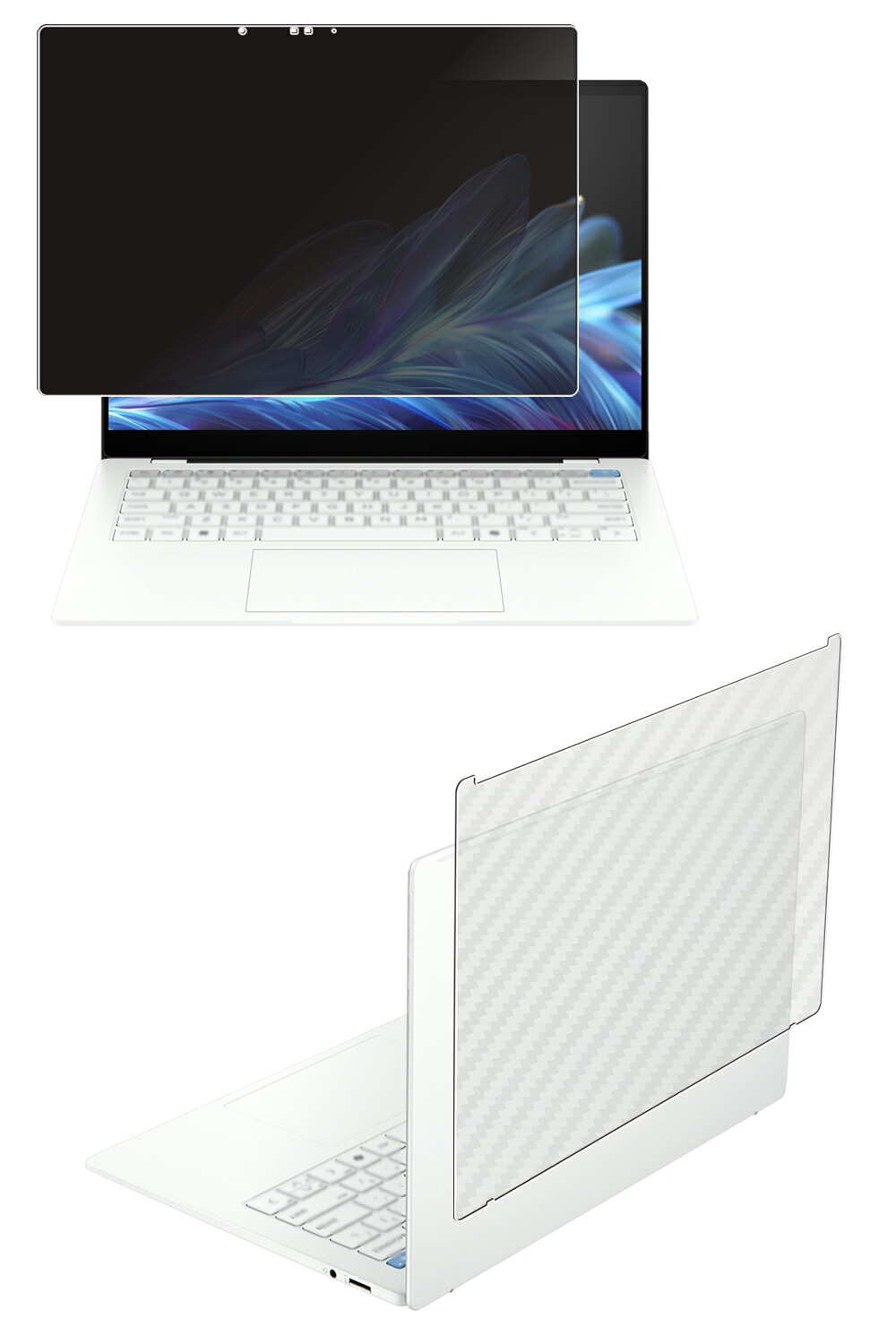 【百貨店SALE 10%OFF】【2枚組(画面+天板)】HP OmniBook X 14-鉄 14-鉄0000 / 14-鉄1000 2024年青写真 用 [N35] 4way のぞき見押しとどめる 秘め事保護すること 液晶 保護すること 写真フィルム ＋ 炭素調 天板 保護すること写真フィルム ★