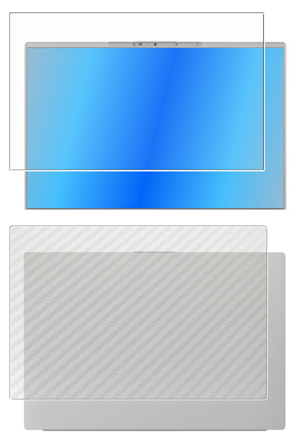 【2枚組(画面+天板)】Fujitsu FMV LIFEBOOK UH90/J3 UH75/J3 UH-X/J3 WU2/J3 WU4/J3 WU5/J3 2024年10月モデル 用 [N35] 高硬度 9H ブルーライトカット クリア 液晶 保護 フィルム ＋ カーボン調 天板 保護フィルム ★
