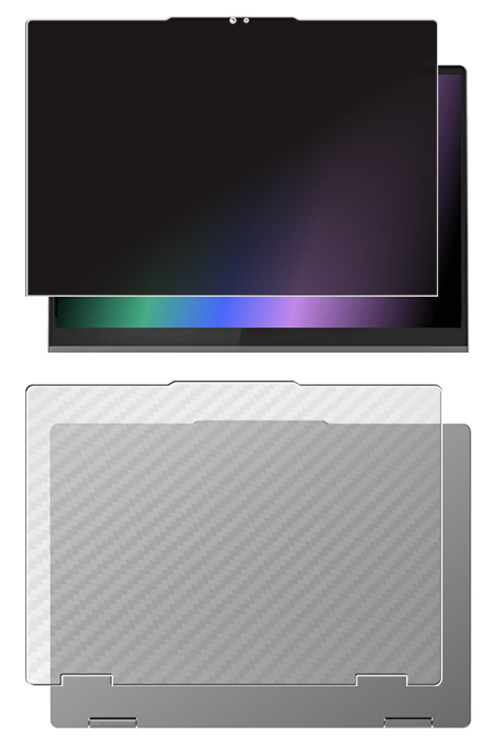 【2枚組(画面+天板)】Lenovo IdeaPad 5x 2-インチ-1 Gen 9 14in 2024年真似形 用 [N35] 4way のぞき見押しとどめる 秘め事防御すること 液晶 防御すること 写真フィルム ＋ 炭素調 天板 防御すること写真フィルム ★ レノボ アイデアパッド ファイブエックス ツーインワン