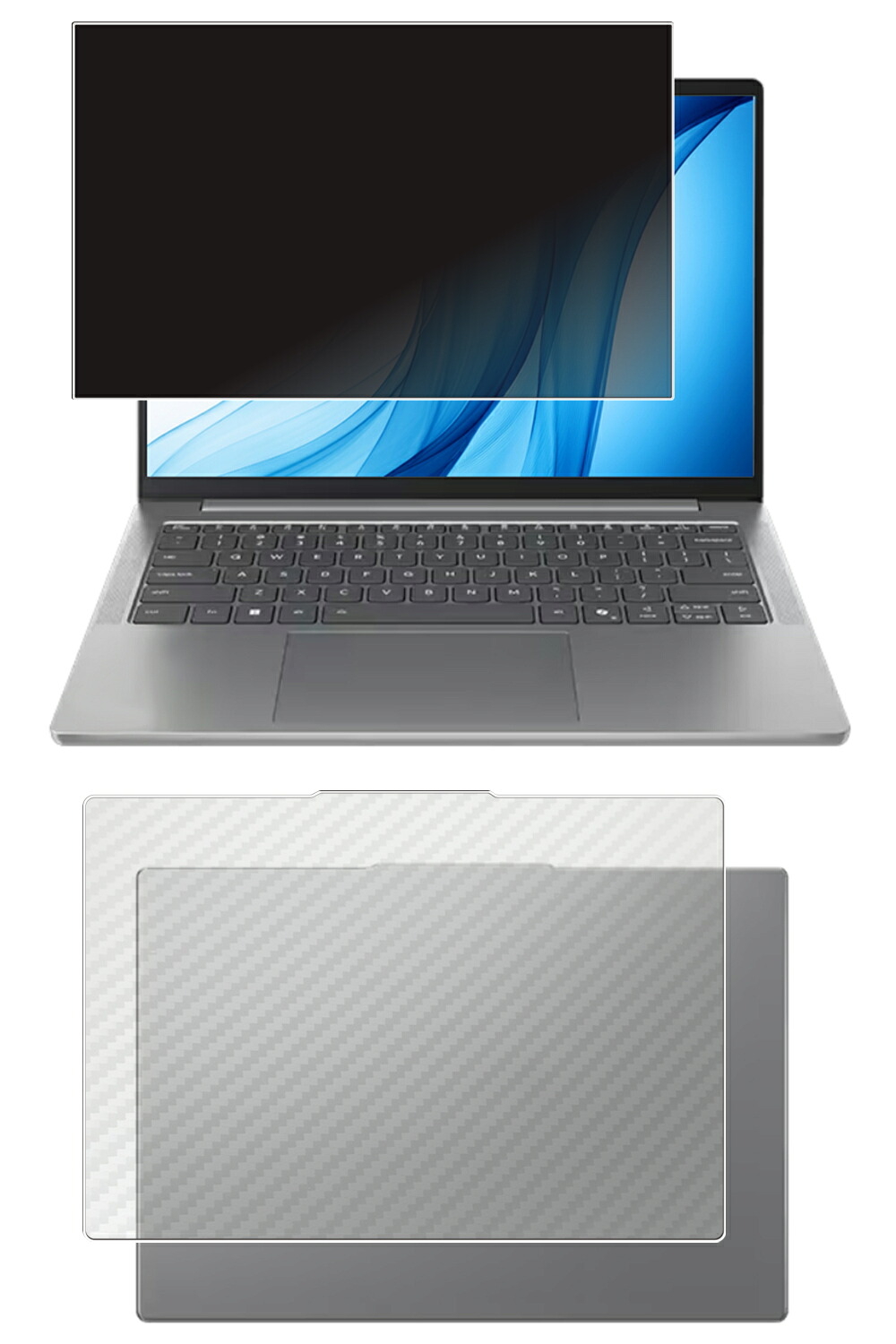 【百貨店SALE 10%OFF】【2枚組(画面+天板)】Lenovo IdeaPad Slim 5 Gen 10 14型 2025年ひな形 用 [N35] 4way のぞき見押しとどめる 非公開保護すること 液晶 保護すること 写真フィルム ＋ 炭素調 天板 保護すること写真フィルム ★ レノボ アイデアパッド か細い ファイブ ジェン 拾