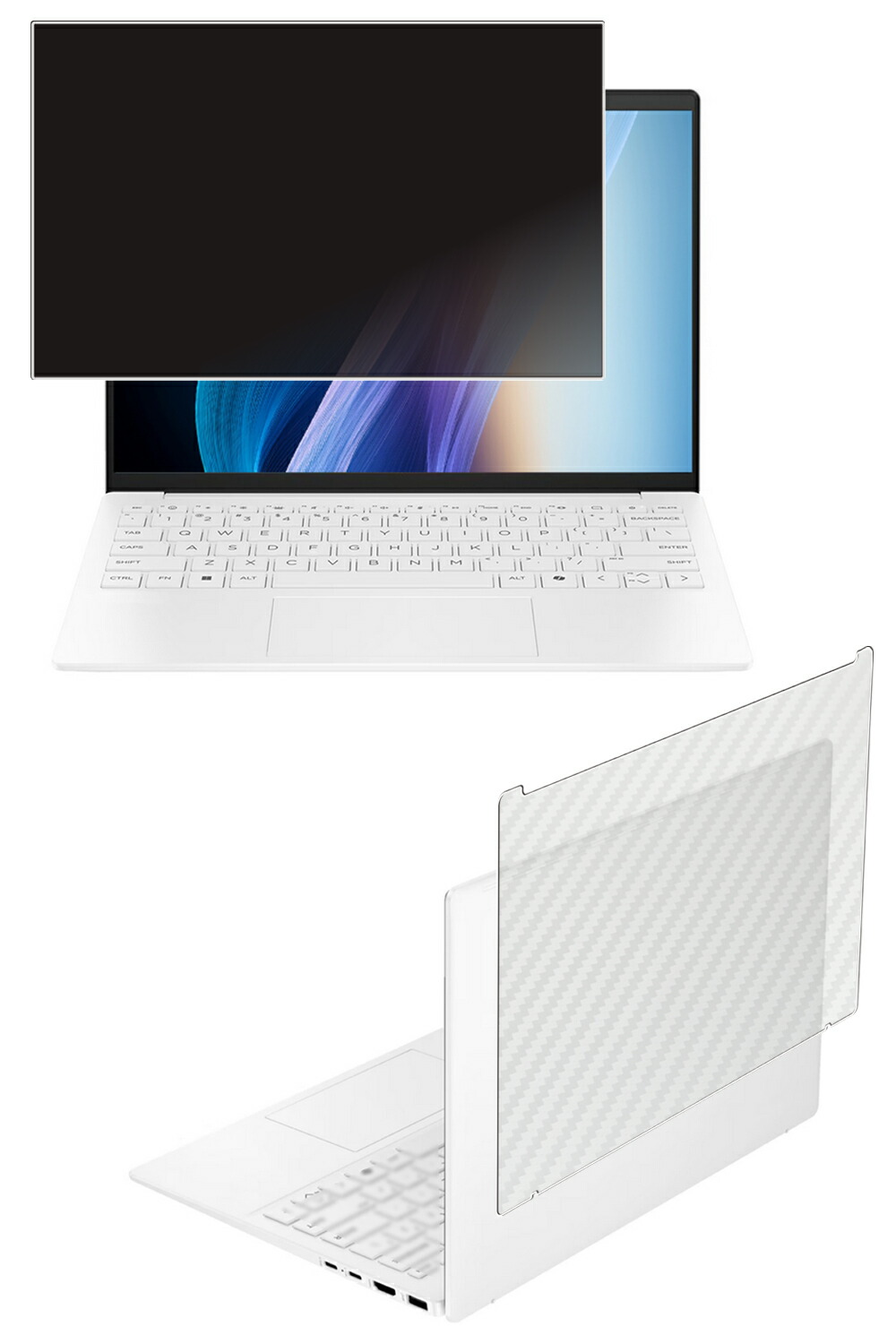 【百貨店SALE 10%OFF】【2枚組(画面+天板)】HP OmniBook 7 Aero 13-bg 2025年ひな形 用 [N35] 4way のぞき見押しとどめる 非公開保護すること 液晶 保護すること 写真フィルム ＋ 炭素調 天板 保護すること写真フィルム ★ エイチピー オムニブック 七つ エアロ