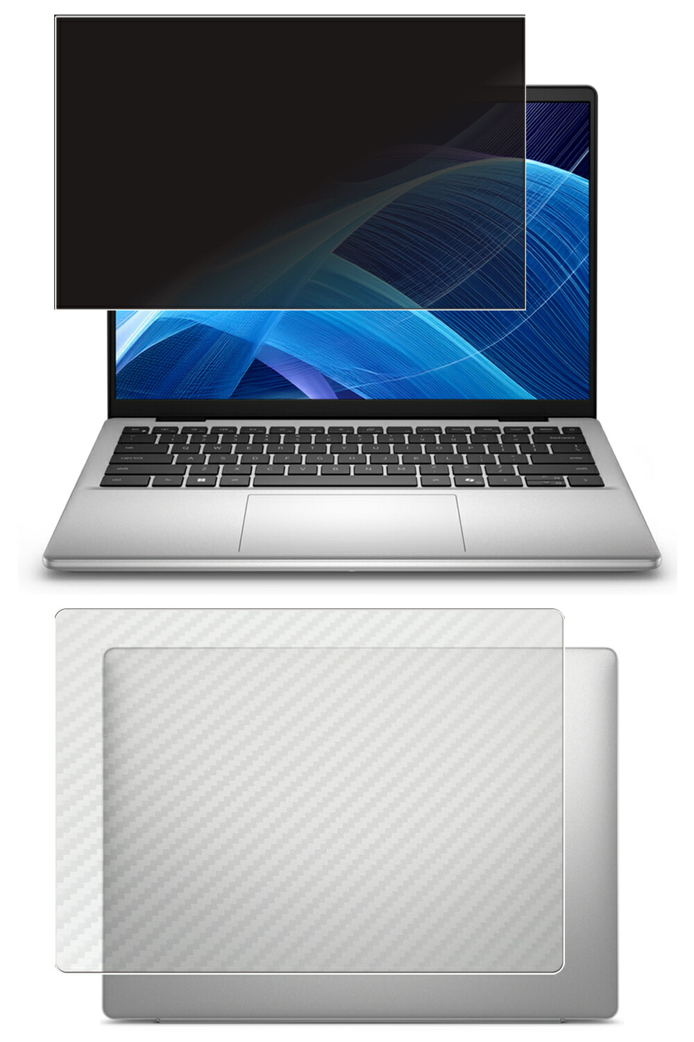 【百貨店SALE 10%OFF】【2枚組(画面+天板)】Dell 14 DC14255 2025年ひな形 用 [N35] 4way のぞき見押しとどめる 非公開保護すること 液晶 保護すること 写真フィルム ＋ 炭素調 天板 保護すること写真フィルム ★ デル フォーティーン