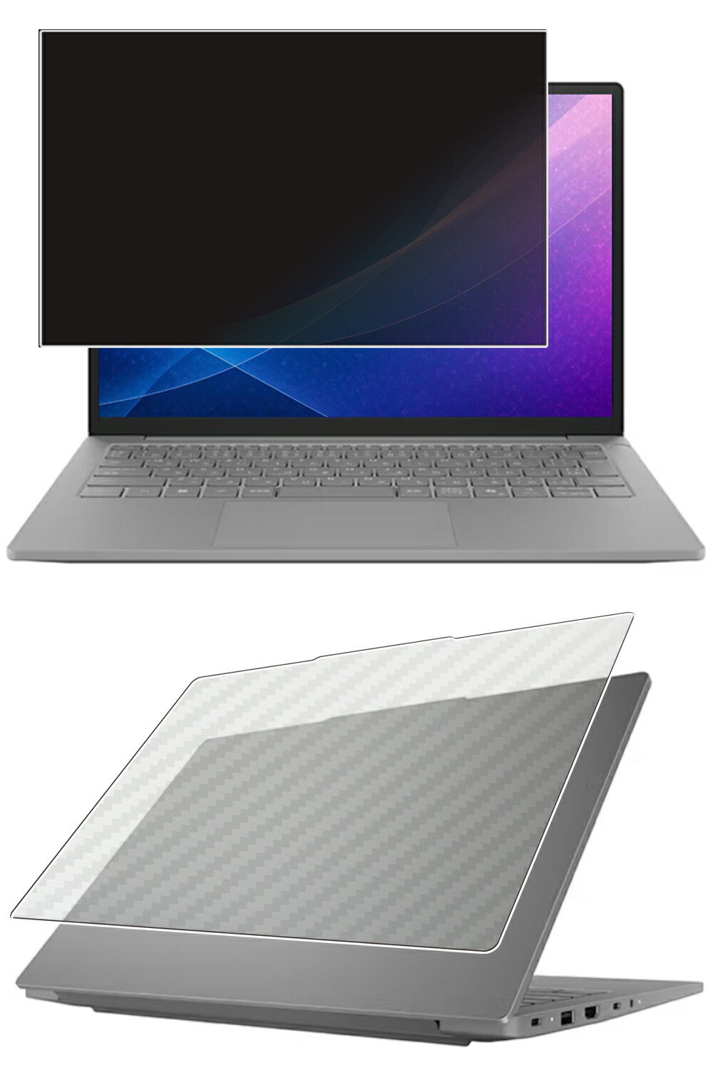 【百貨店SALE 10%OFF】【2枚組(画面+天板)】Lenovo J13 2025年ひな形 用 [N30] 4way のぞき見押しとどめる 非公開保護すること 液晶 保護すること 写真フィルム ＋ 炭素調 天板 保護すること写真フィルム ★ レノボ ジェイサーティーン