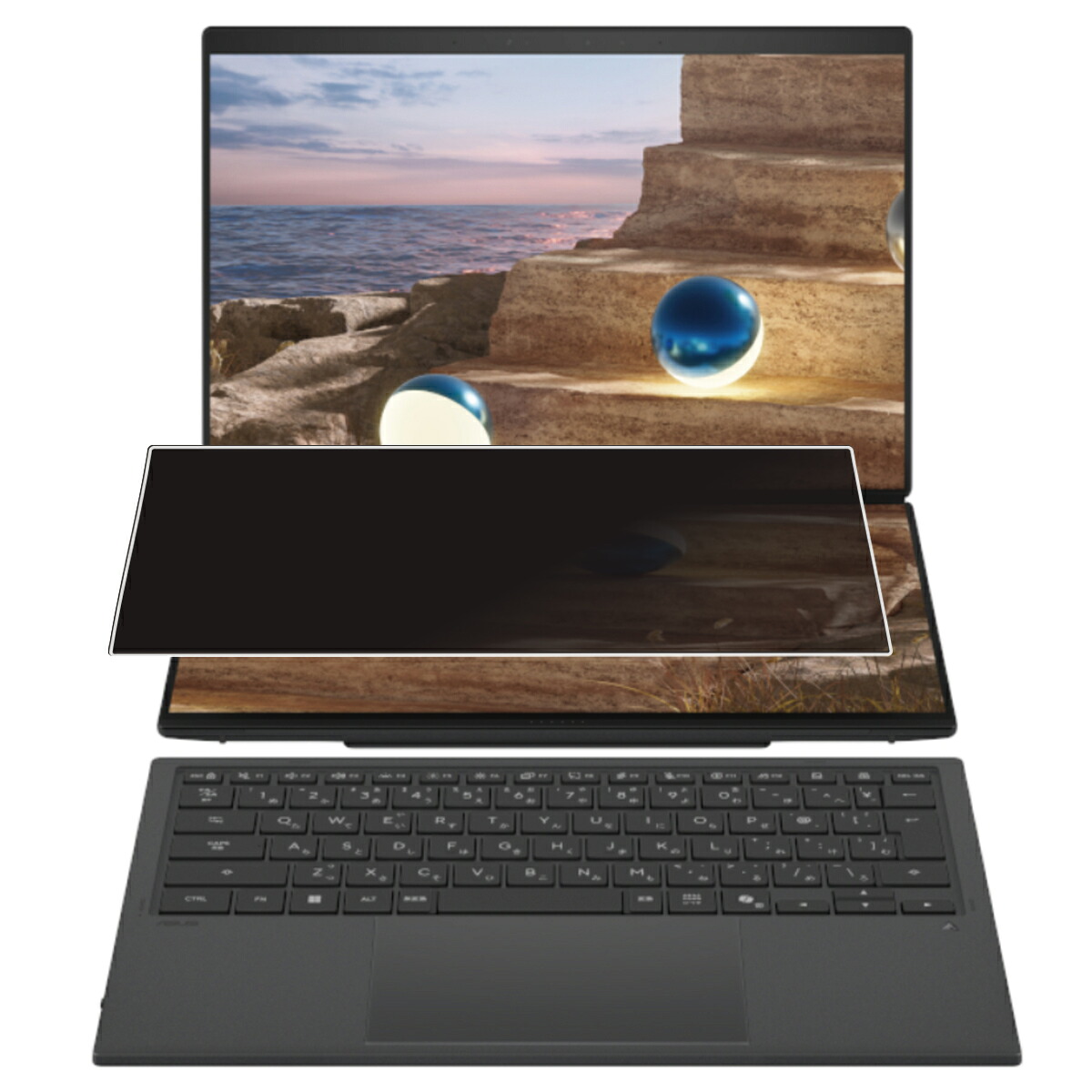 【2枚仕掛ける】2塁手見せびらかす ASUS Zenbook DUO UX8407 2026年青写真 用 [N35] 2way のぞき見押しとどめる 秘め事保護すること せつ然たる手合い 画面に貼る 液晶 保護すること 写真フィルム ★ エイスース ゼンブック 二人組
