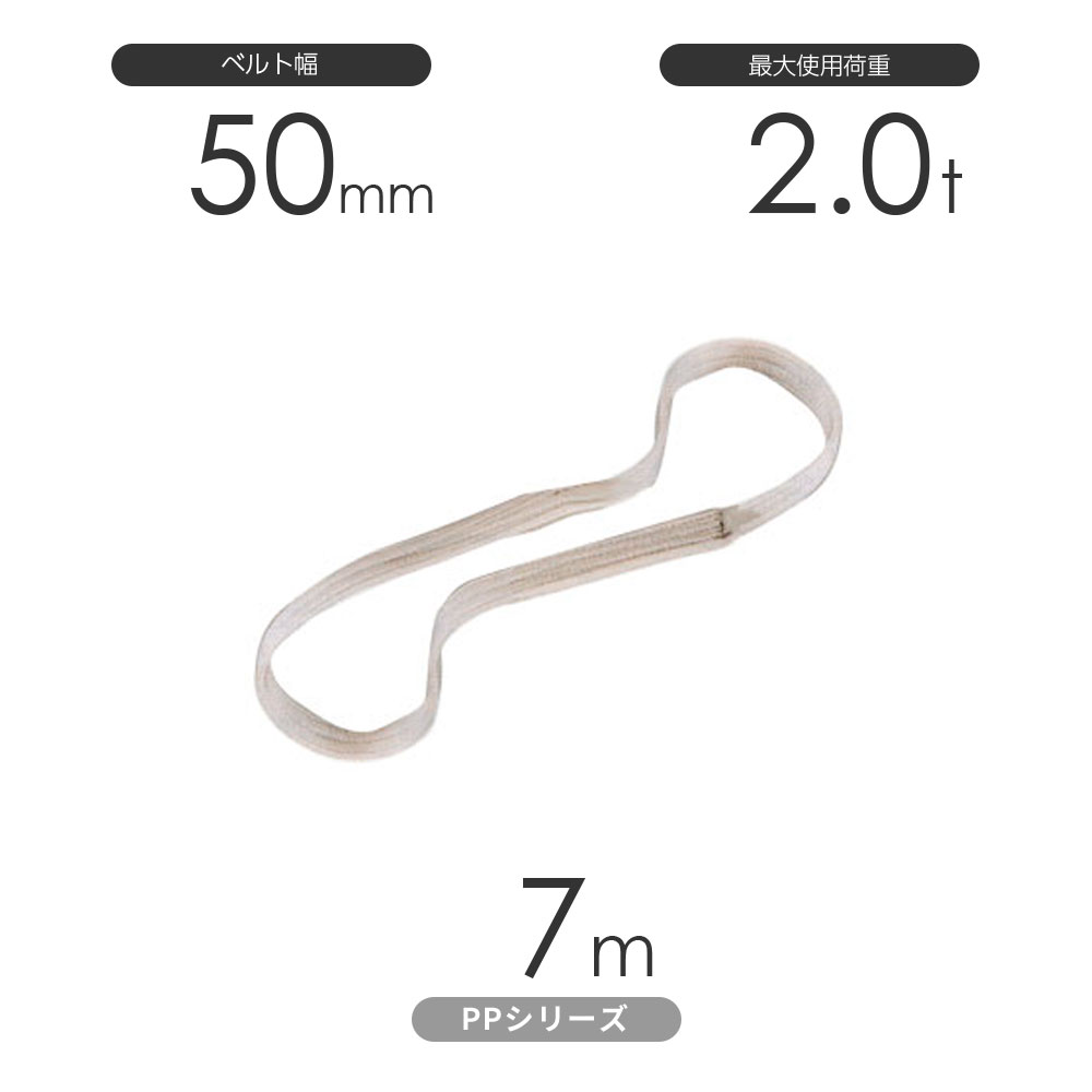 化学薬品用ベルトスリング PPシリーズ エンドレス形（N型）幅50mm&times;7m 使用荷重:2.0t 丸善織物｜モノツール　店