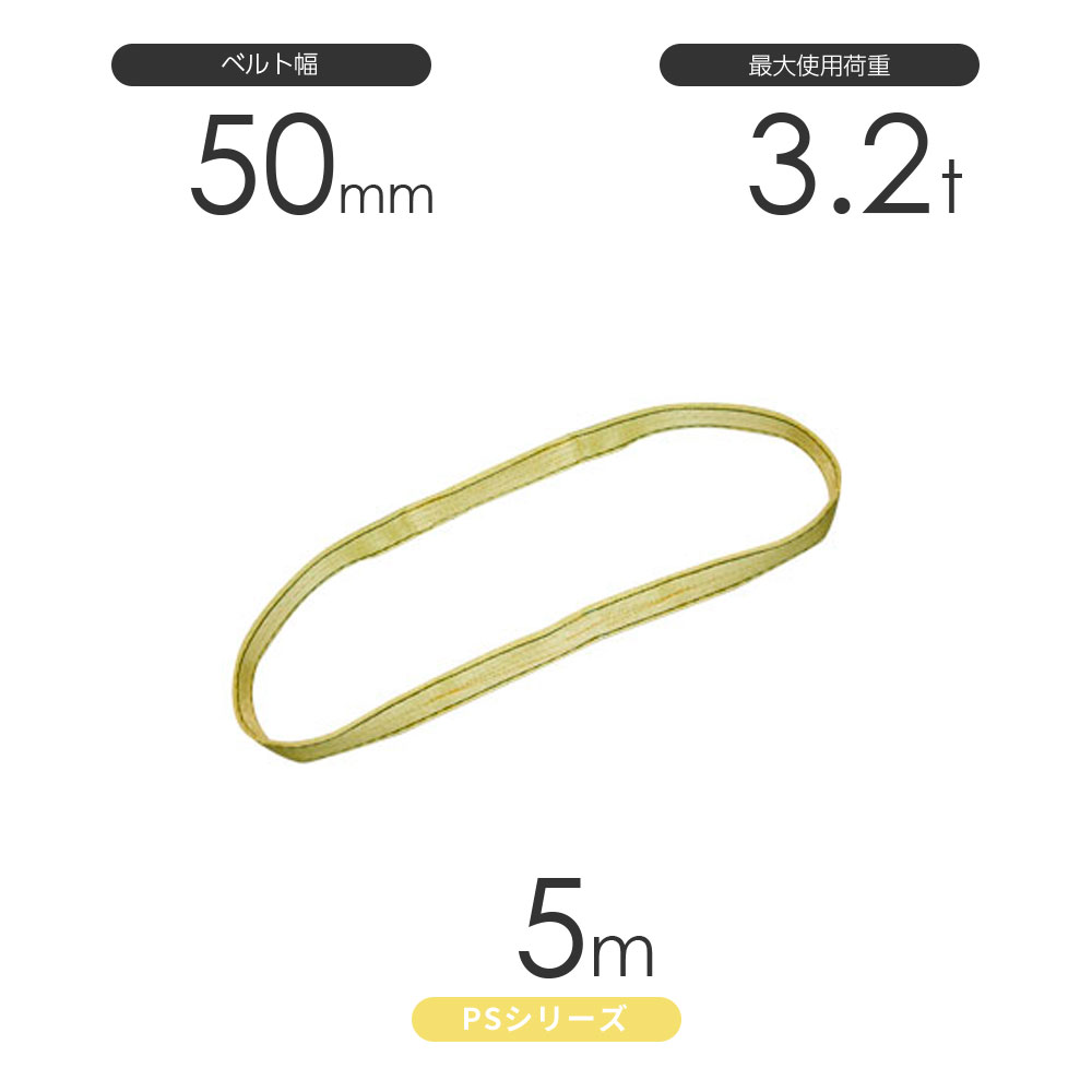 国産ポリエステルスリング PSシリーズ エンドレス形（N型）幅50mm×5m 使用荷重:3.2t 丸善織物 13,049円