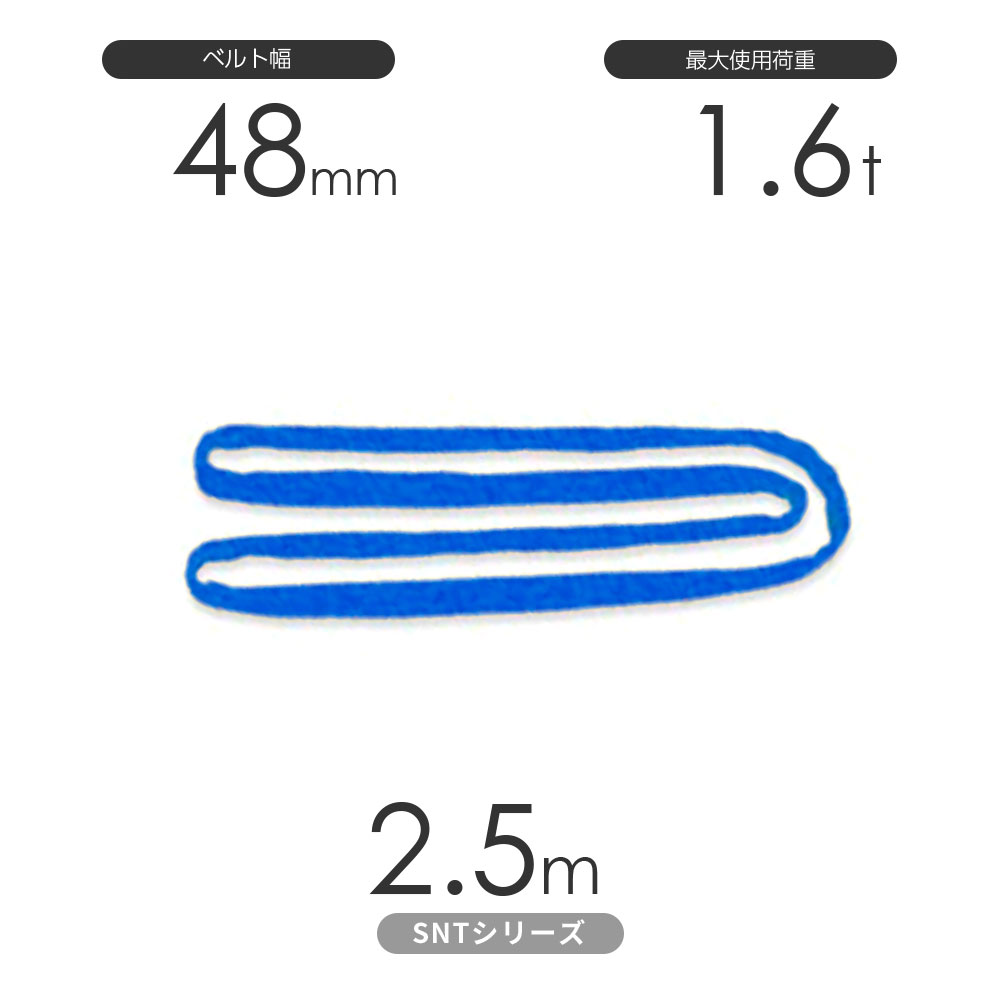 国産ソフトスリングSN-Tシリーズ（筒織タイプ） エンドレス形（N型）1.6t×2.5m 丸善織物