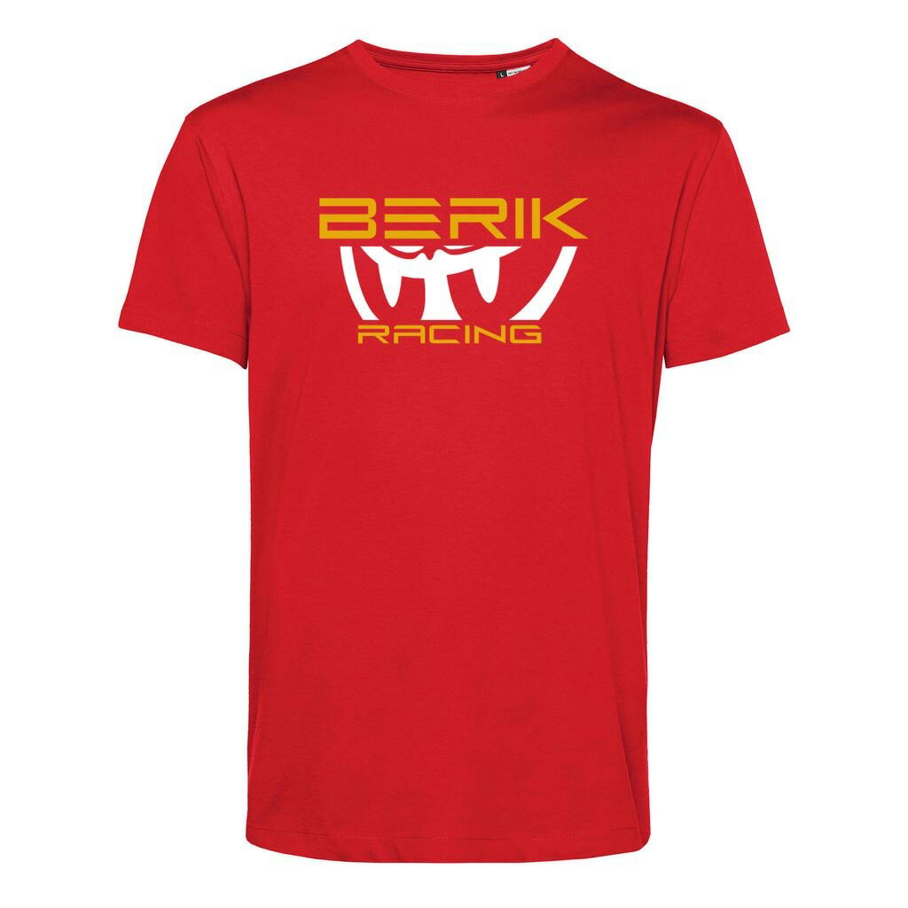 BERIK ベリック プリント Tシャツ オーガニックコットン T-237202-BK RED/ORANGE カジュアル|MOTO GP CLUB