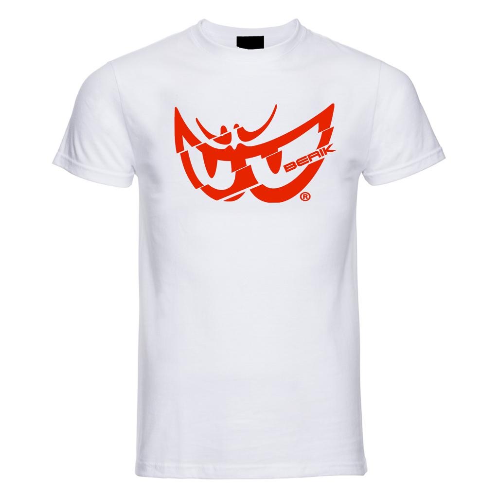 BERIK ベリック プリント Tシャツ オーガニックコットン T-237203-BK WHITE/RED カジュアル｜MOTO GP CLUB