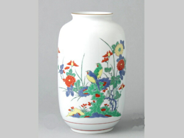 有田焼　花瓶　山水 藤井錦彩作】染付山水画飾り特大八角 沈香壺（じんこうつぼ）/ 特大