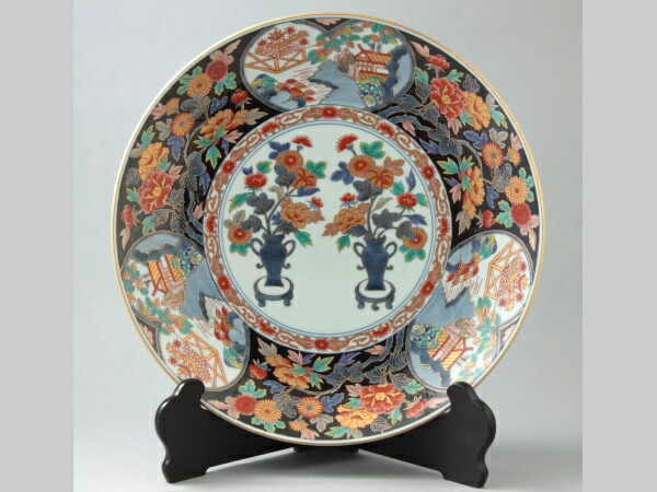 楽天市場】有田焼 金彩花模様 飾皿 36cm : 有田焼や心器