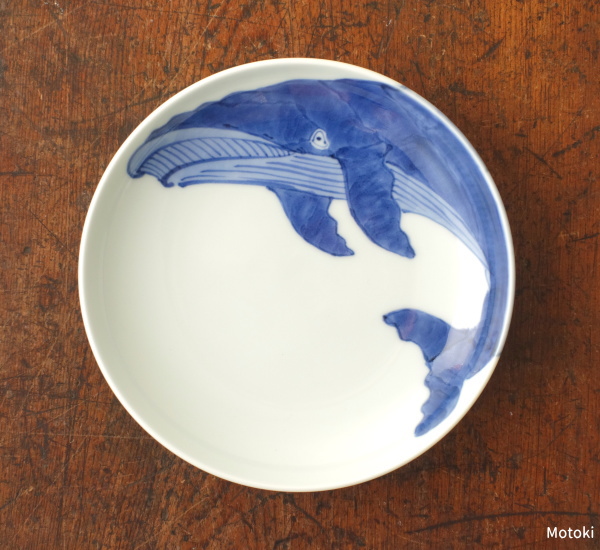 有田焼　渓山窯　染め付けナガスクジラ　プレート　皿 楽天市場】渓山窯 有田焼 染付ナガスくじら11センチ角皿 豆皿